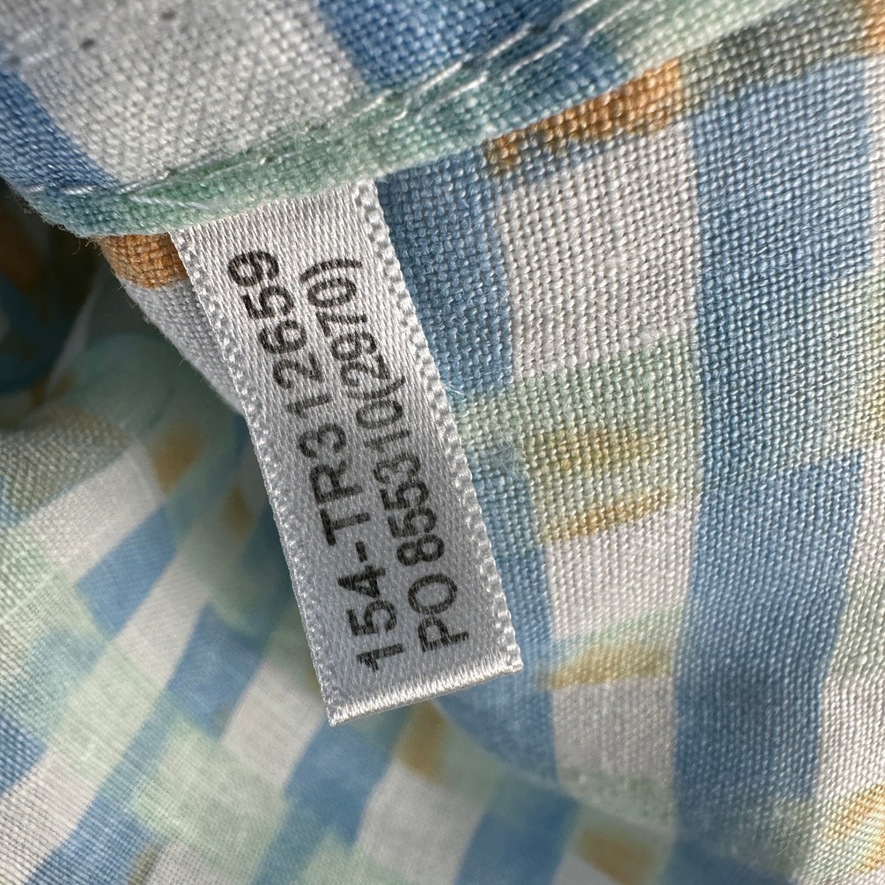 Tommy Bahama Relax 100% Linen‎ Button Down Shirt Men's Large Blue Orange Plaid - Picture 8 of 10